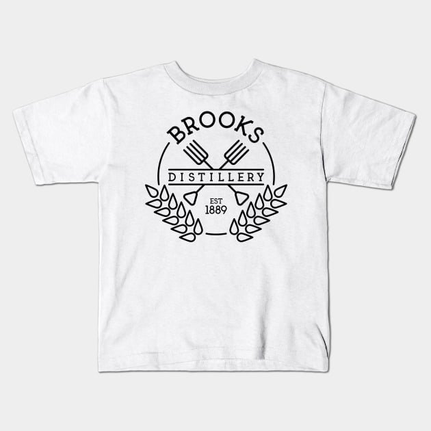 Brooks Distillery Kids T-Shirt by Digster